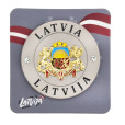 Latvijas ģerboņa apaļš magnēts